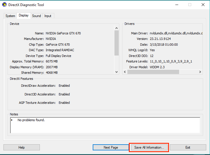 How to use DirectX Diagnostic Tool (DxDiag) for Troubleshooting