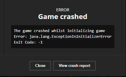 Minecraft Crash Example